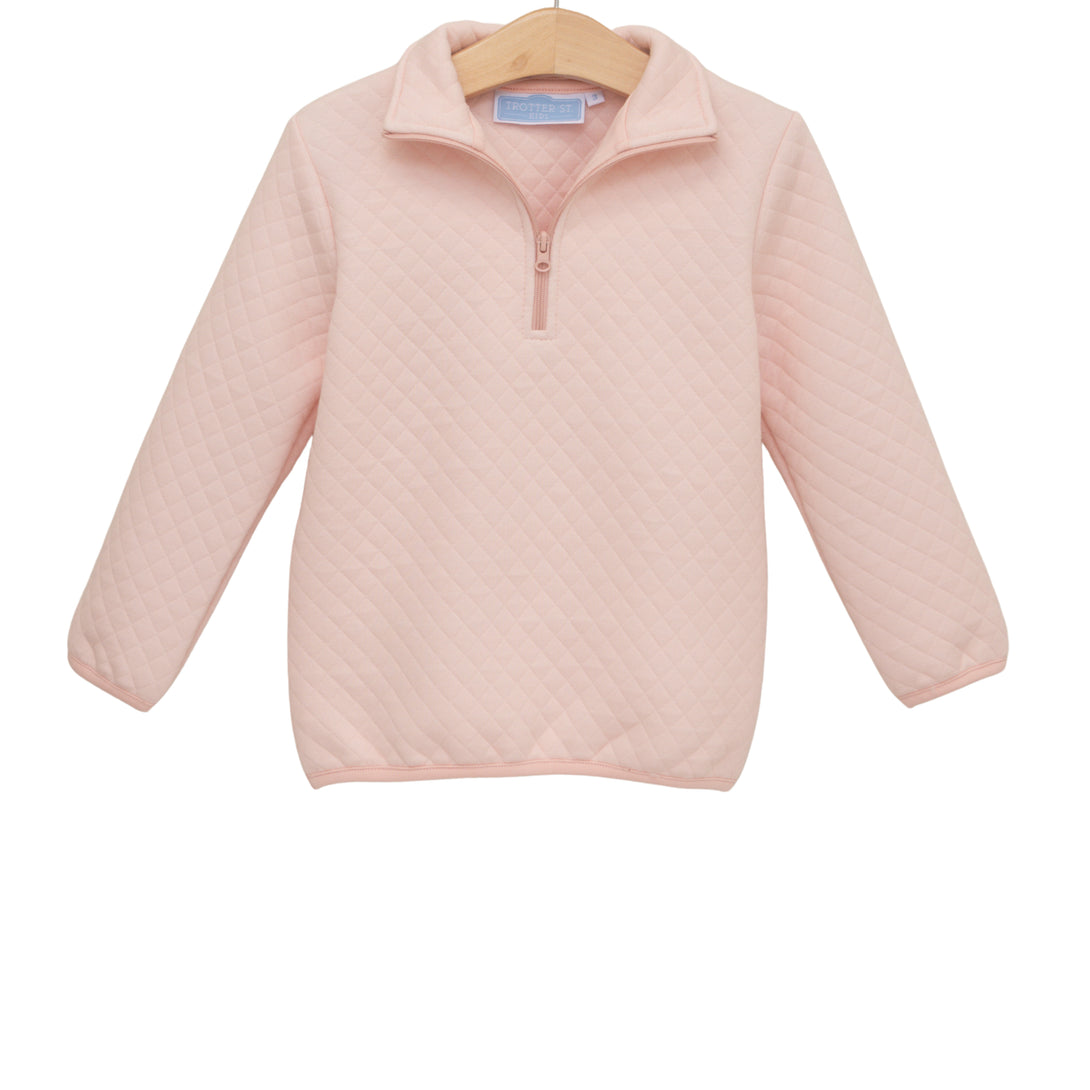 1/4 Zip Quilted Pullover Light Pink PRE-ORDER