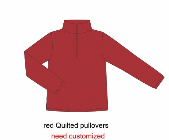 1/4 Zip Quilted Pullover Red PRE-ORDER