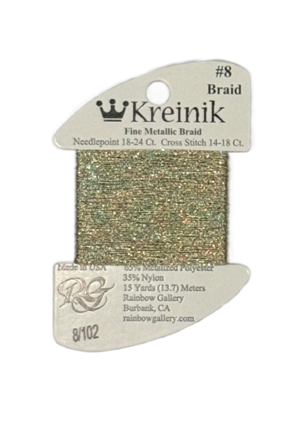 Kreinik Fine Braid #8 - 102 Vatican Gold