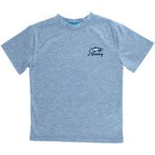 Logo Tee in Fish on Heather Blue