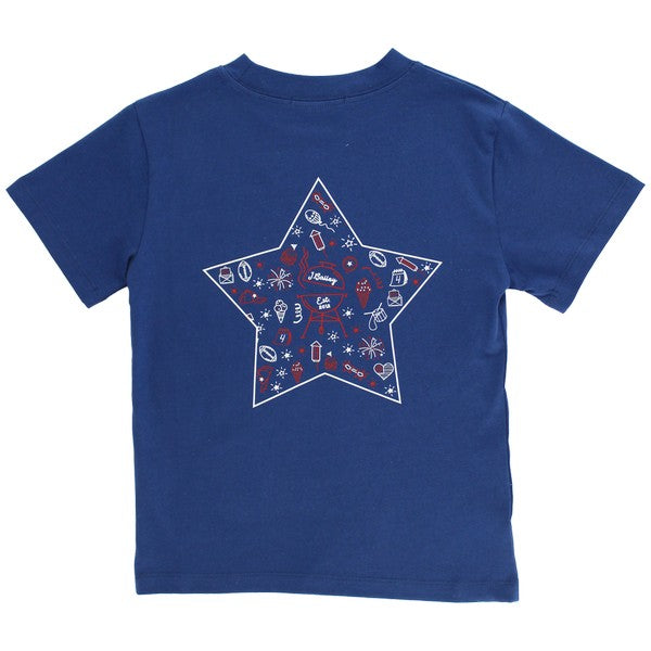 Logo Tee in Star on Navy