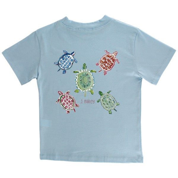 Girl's Logo Tee in Turtles on Bayberry