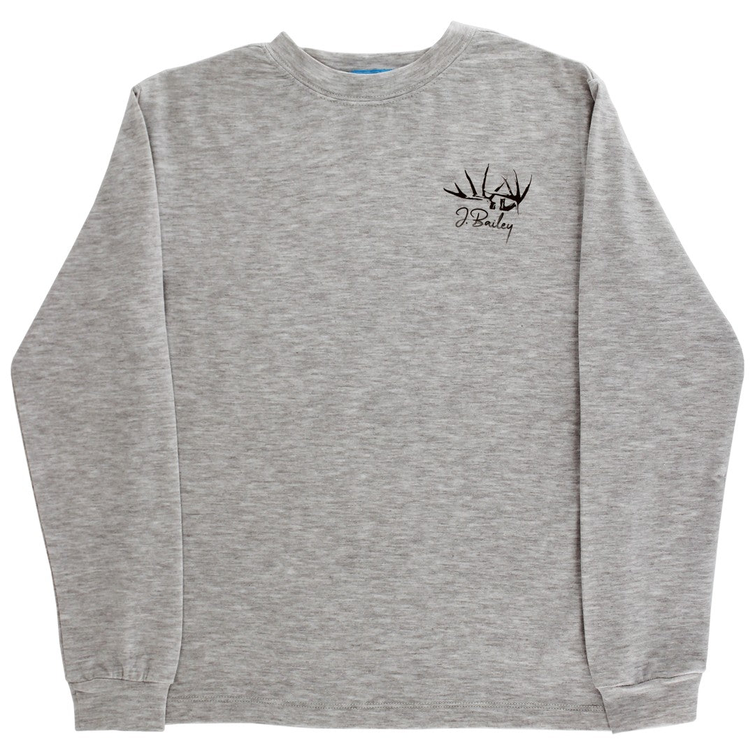 Long Sleeve Logo Tee - Deer on Oatmeal