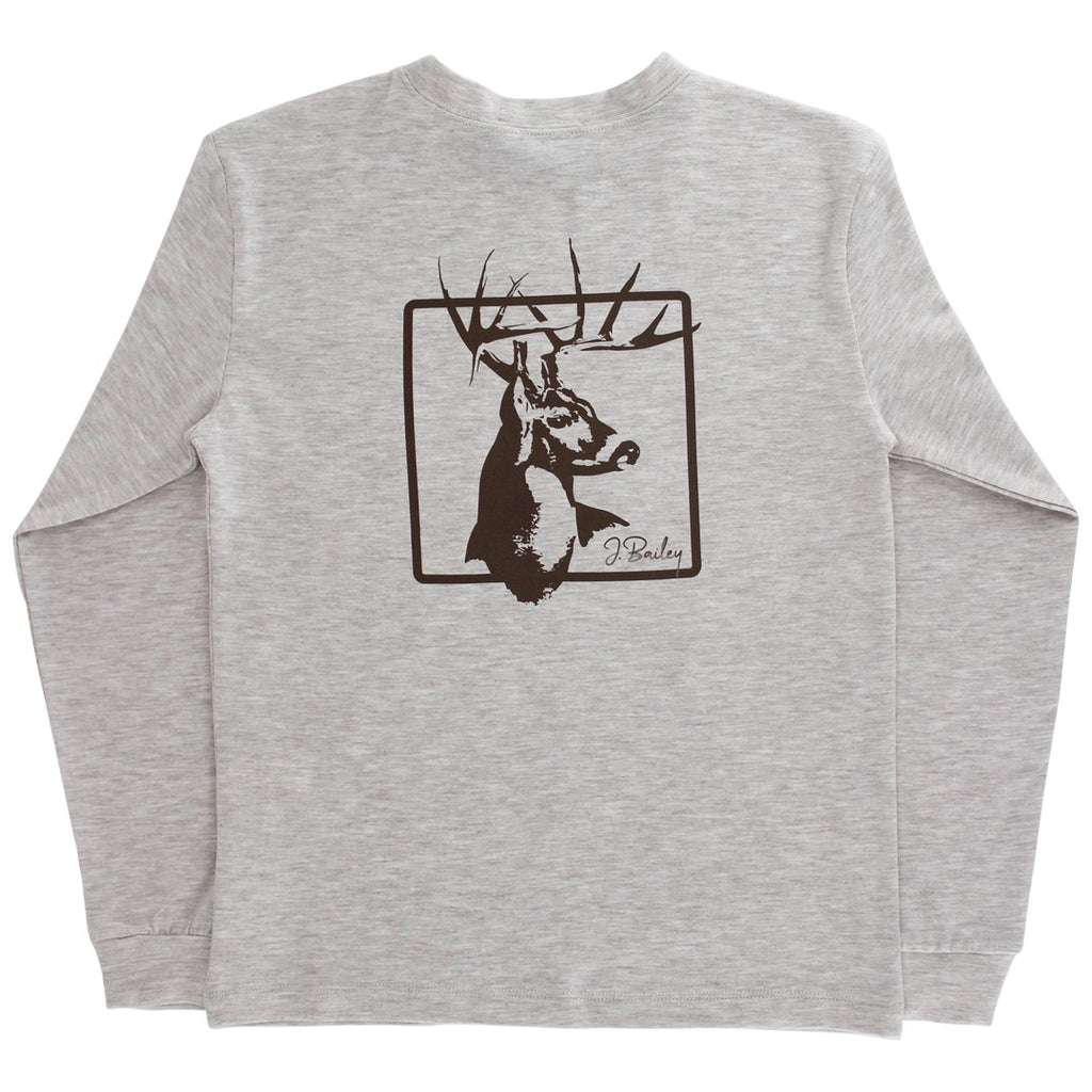 Long Sleeve Logo Tee - Deer on Oatmeal
