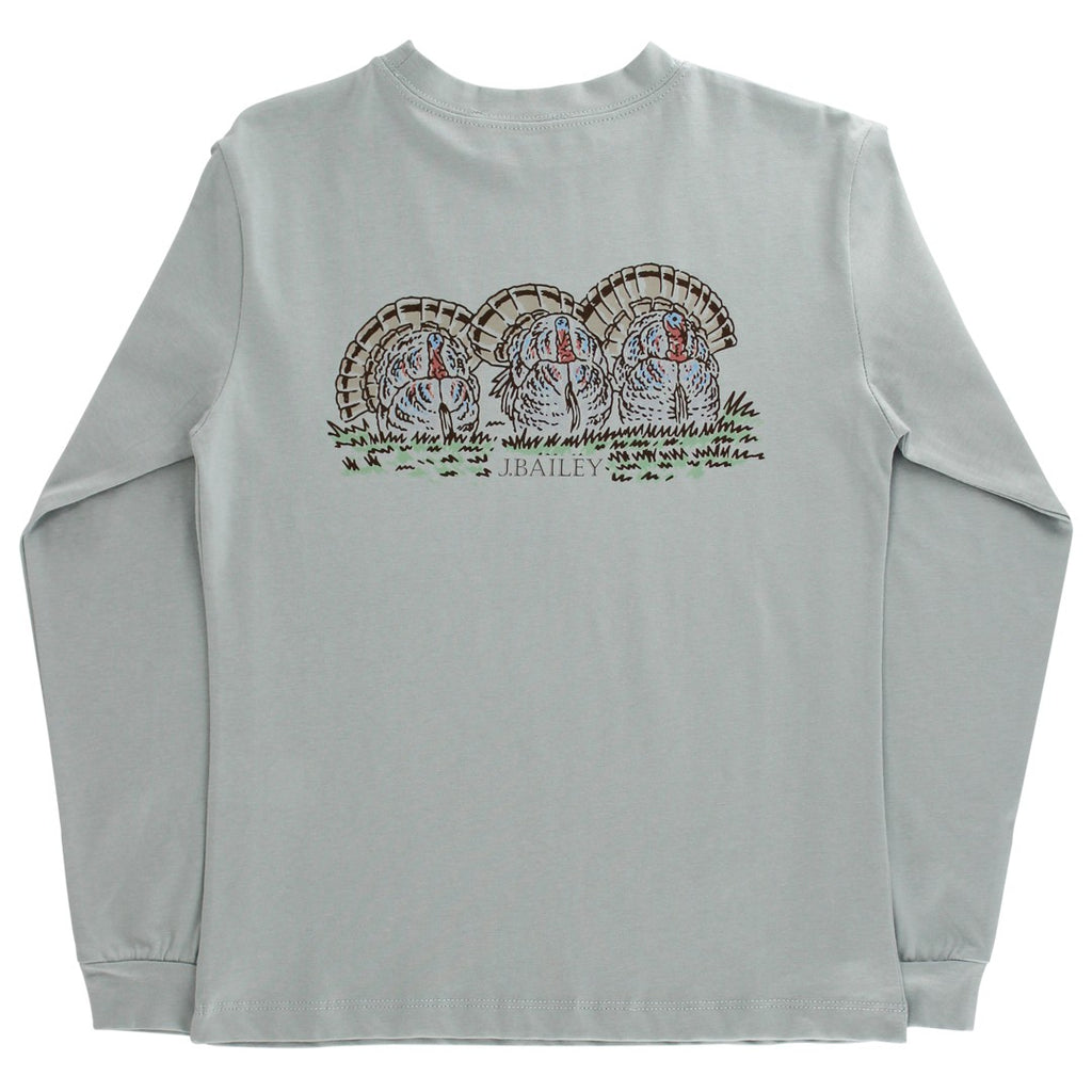 Long Sleeve Logo Tee - Turkey on Sage