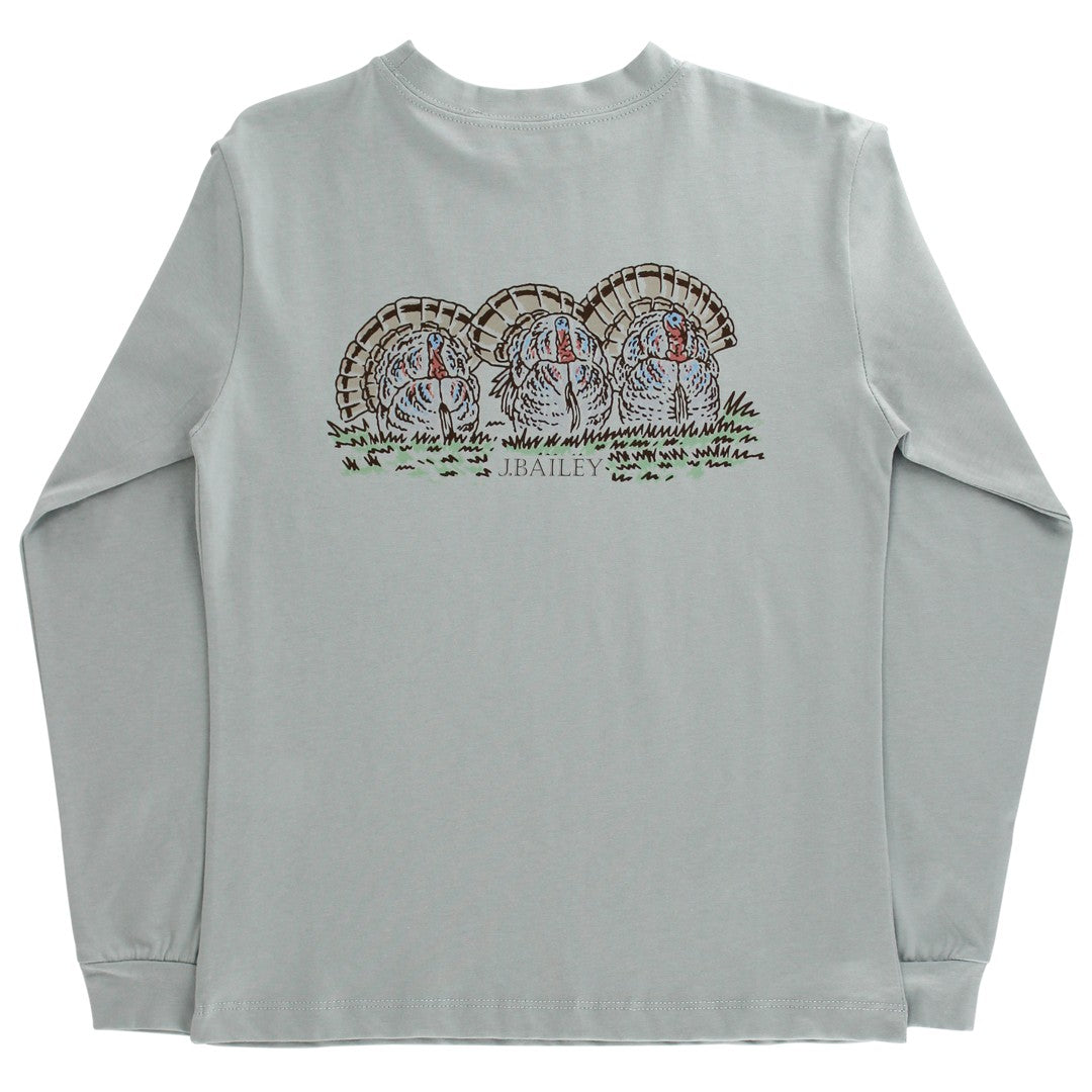 Long Sleeve Logo Tee - Turkey on Sage