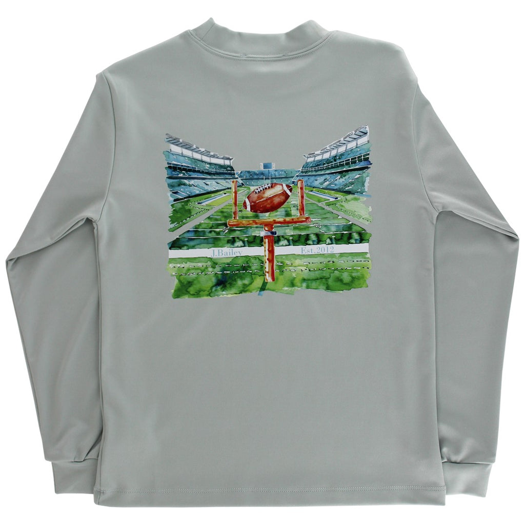 Long Sleeve Performance Logo Tee - Football on Sage