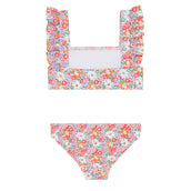 Girls Island Blossom Smocked Ruffle Strap Bikini