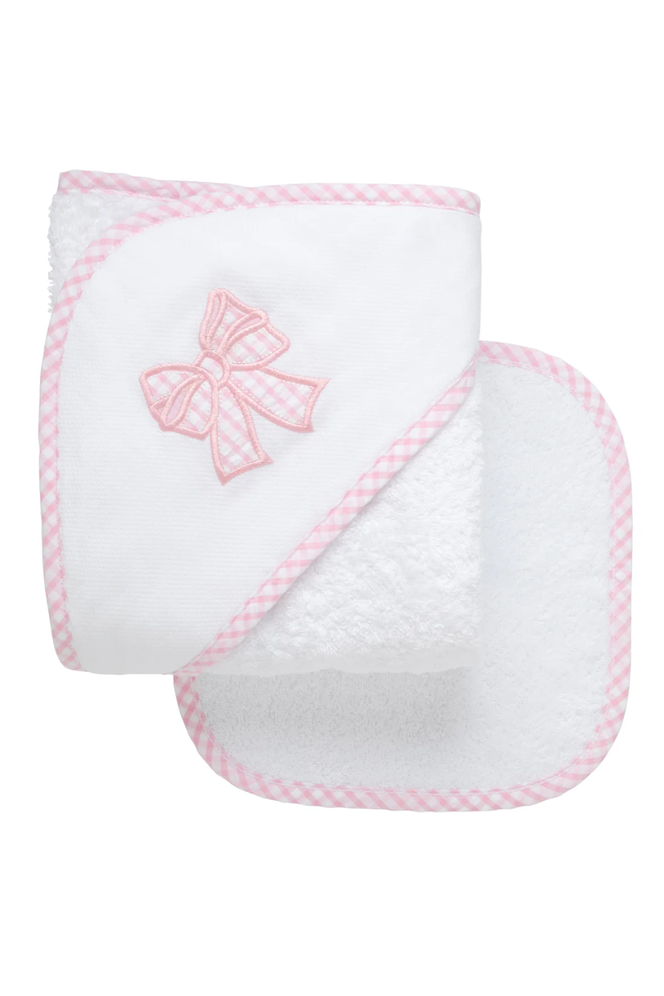 Pink Bow Boxed Hooded Towel and Washcloth Set