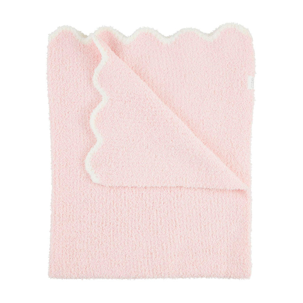 Pink Scallop Chenille Blanket