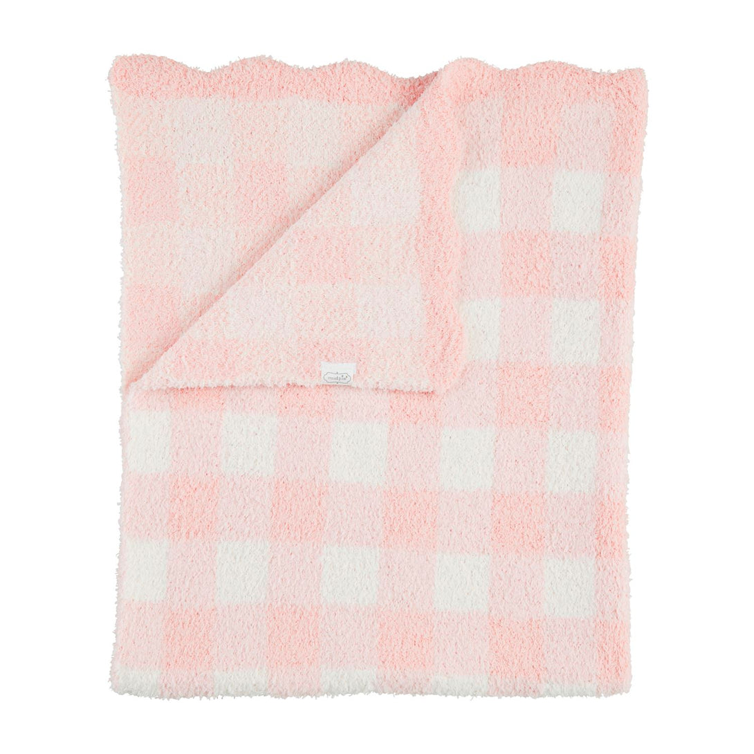 Pink Gingham Chenille Blanket