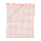 Pink Gingham Chenille Blanket