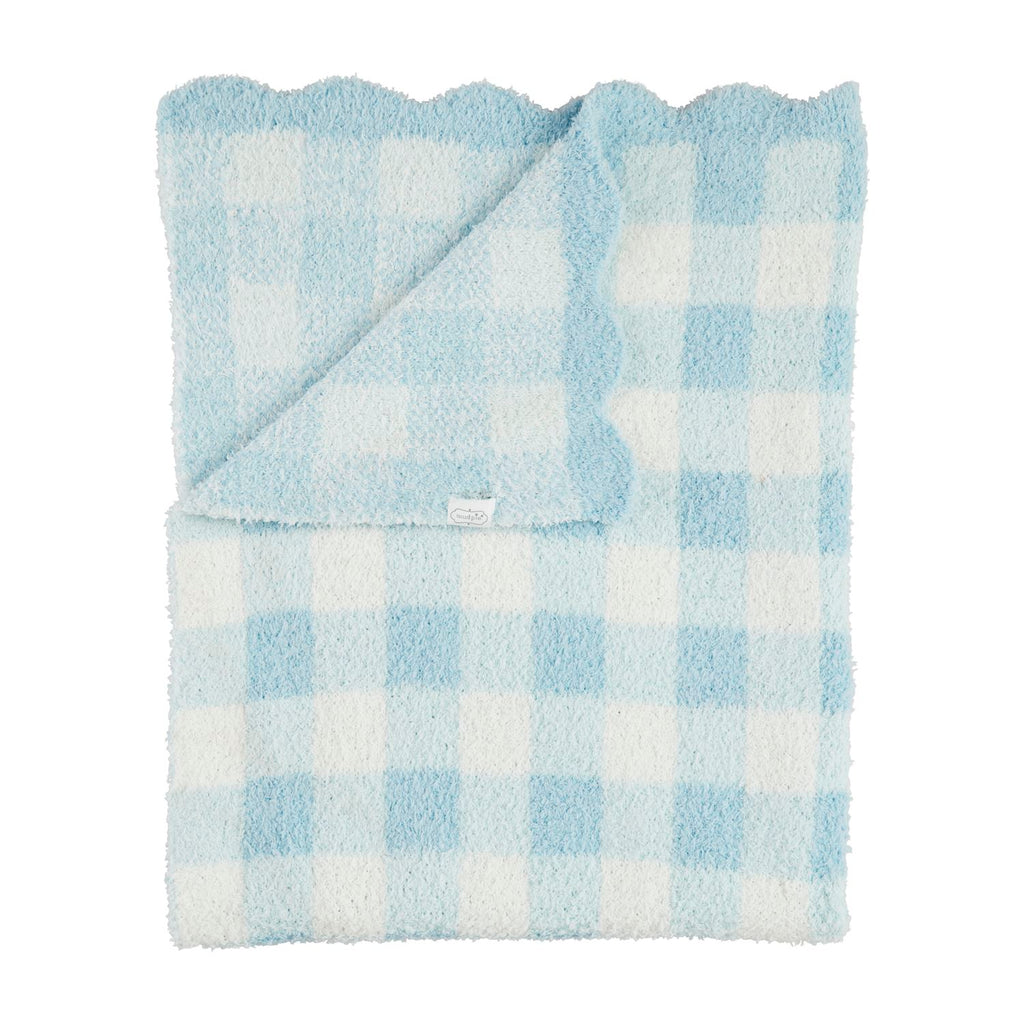 Blue Gingham Chenille Blanket