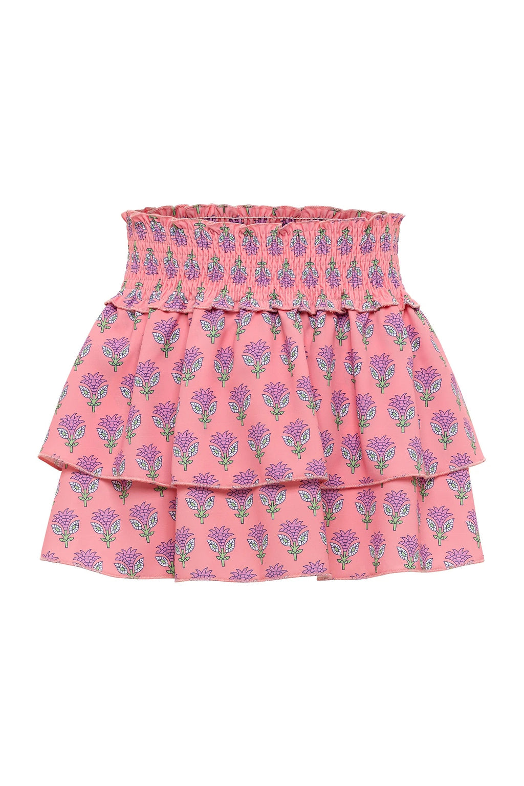 Scottie Skirt Coral Block Print