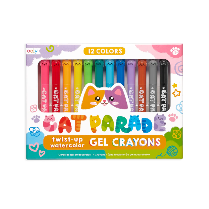 Cat Parade: Twist-Up Watercolor Gel Crayons - Set of 12