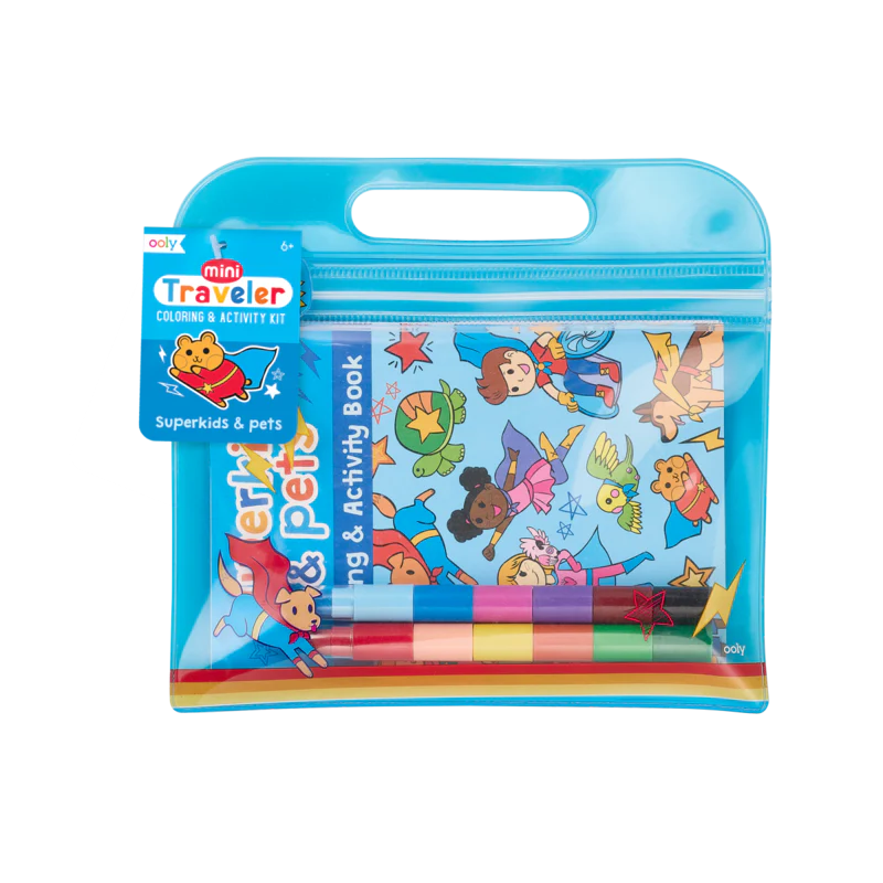 Mini Traveller Coloring + Activity Kit - Super Kids & Pets