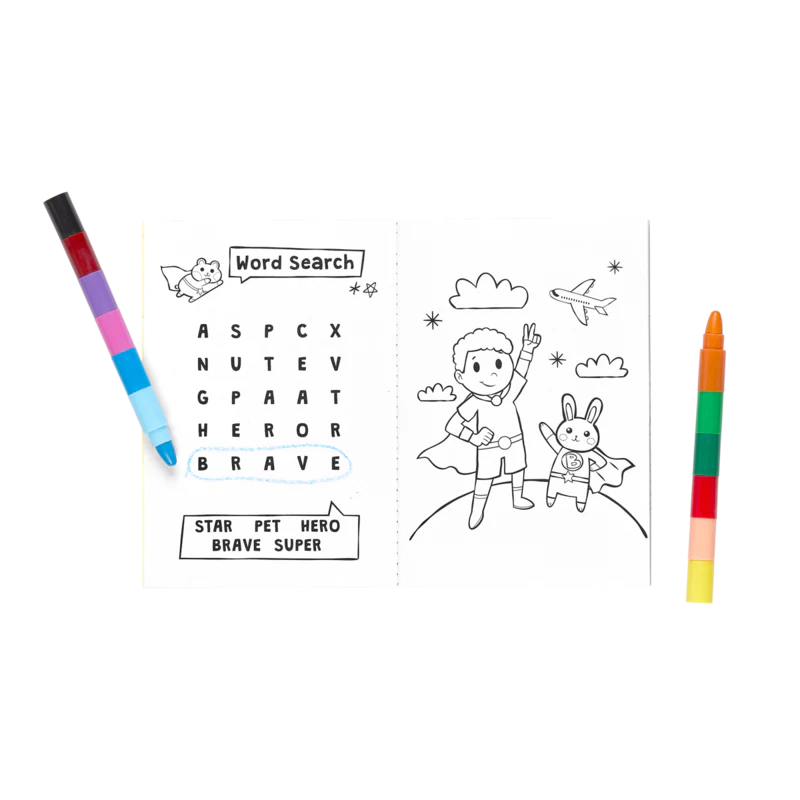 Mini Traveller Coloring + Activity Kit - Super Kids & Pets