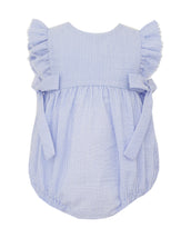 Light Blue Seersucker Sleeveless Girl's Sun Bubble