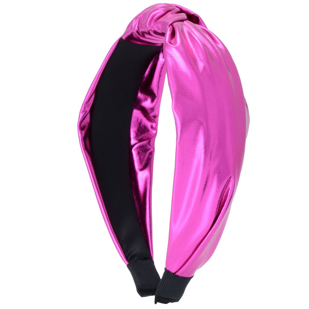 Top Knot Headband in Hot Pink Metallic PRE-ORDER