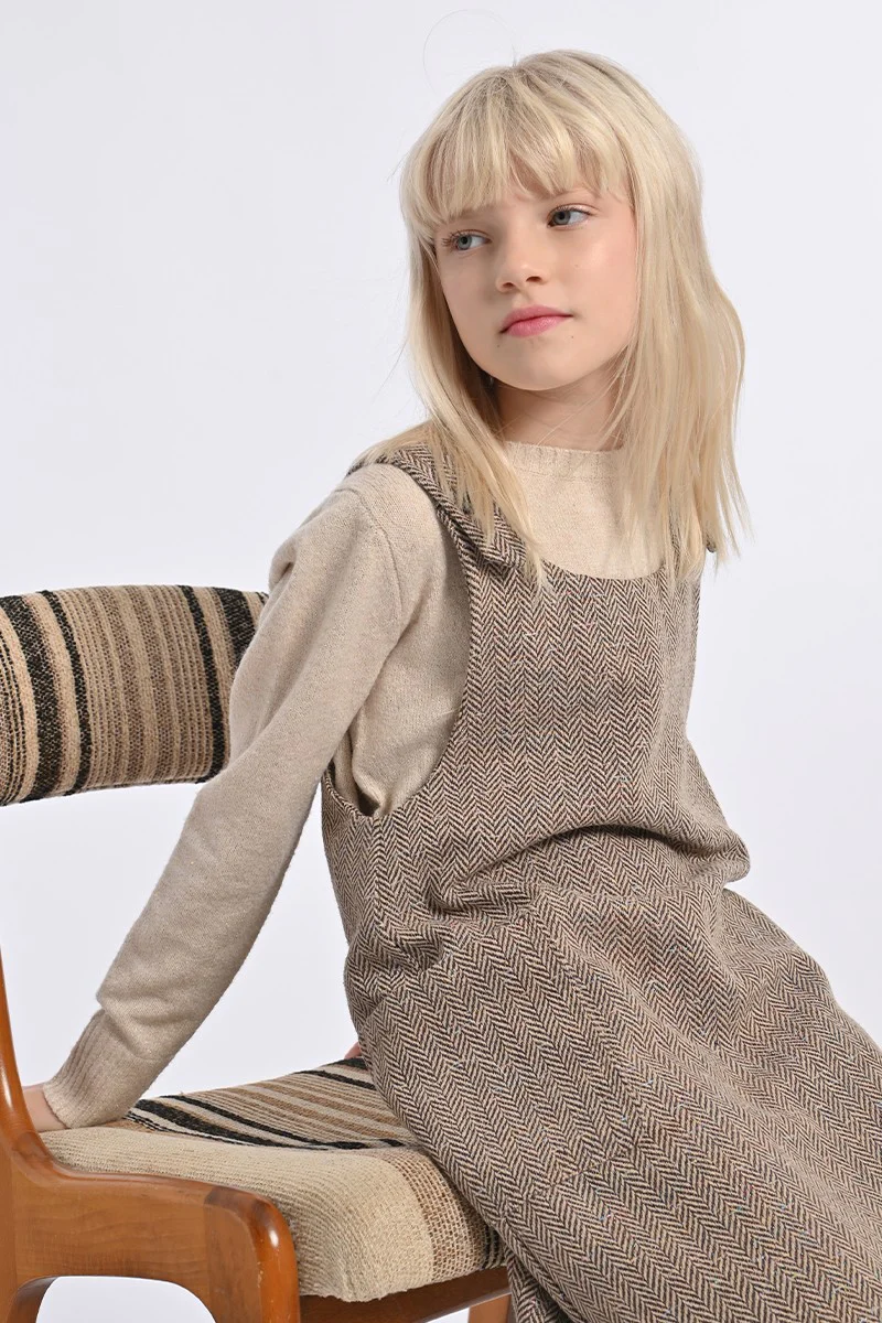 Girls Knitted Sweater Beige