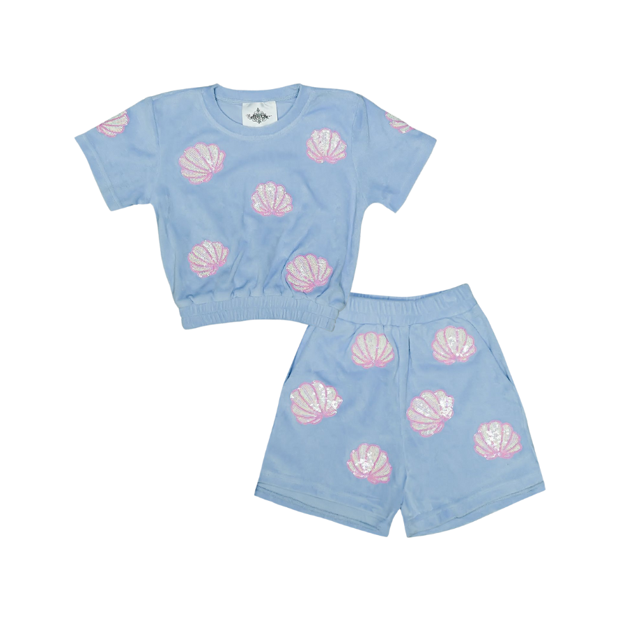 Light Blue Terry Cloth Seashell Set PRE-ORDER