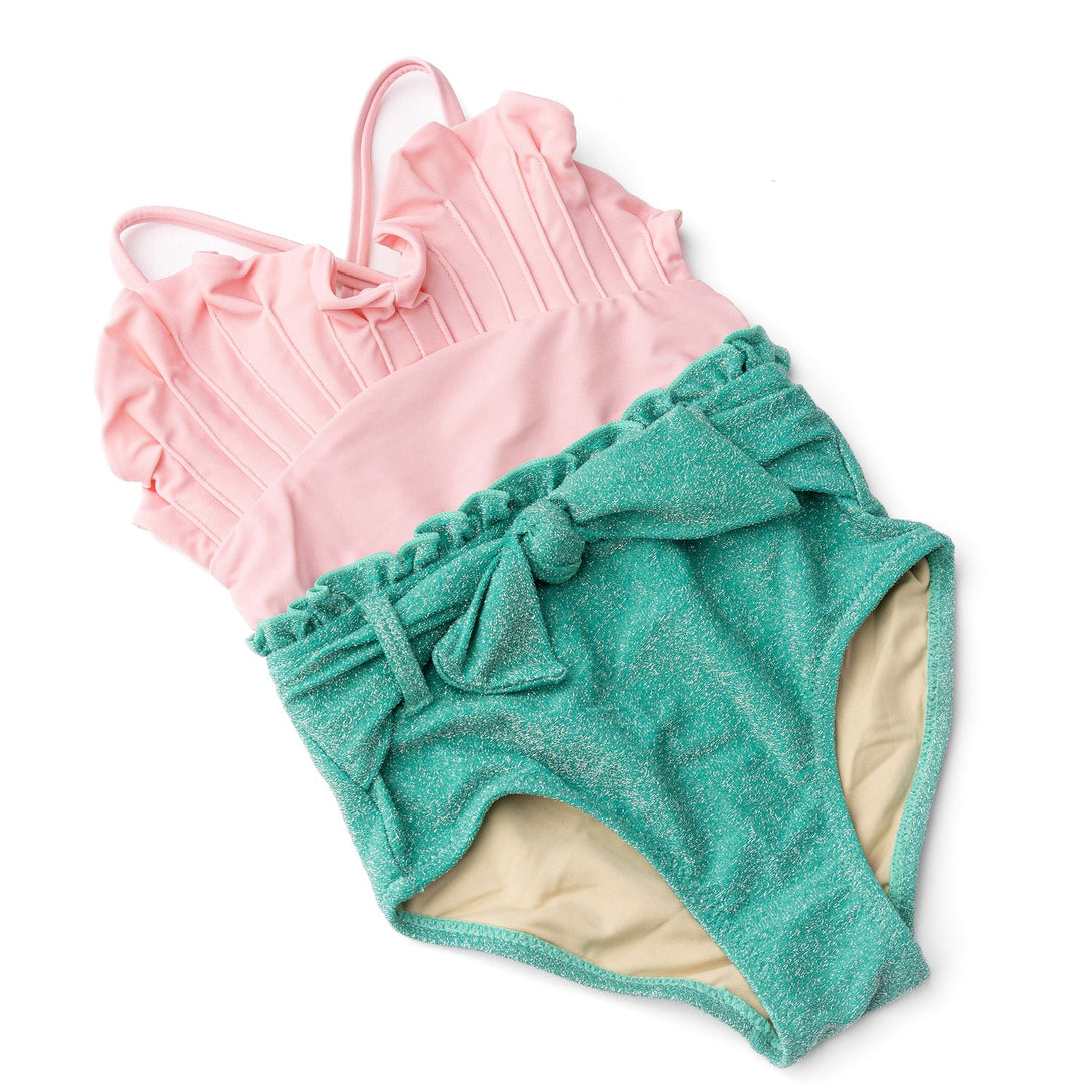 H2O Shimmer Swimsuit in Pink and Green