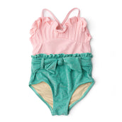 H2O Shimmer Swimsuit in Pink and Green