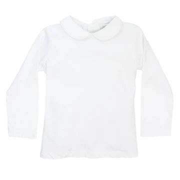 Bailey Boys White Knit-Unisex Long Sleeve Button Back Piped Shirt