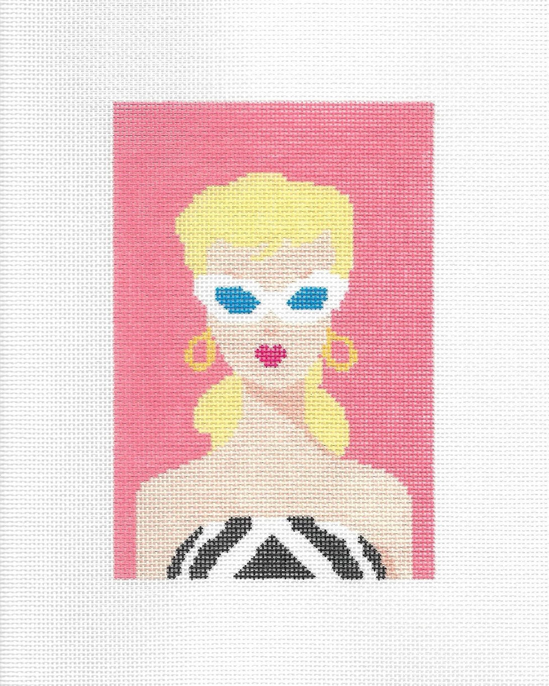 Retro Blonde Barbie Needlepoint Canvas