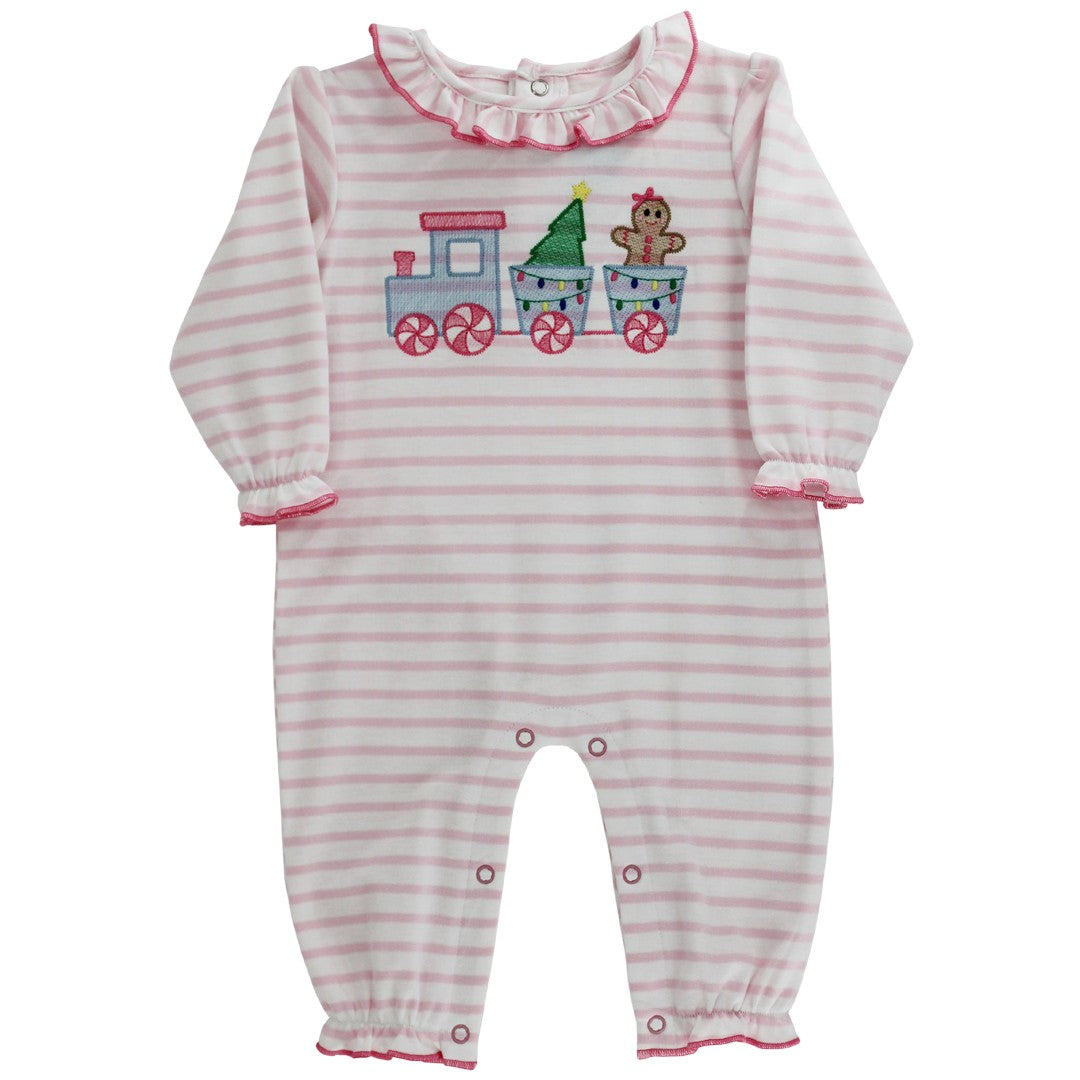 Gingerbread Express Girl Knit Romper PRE-ORDER