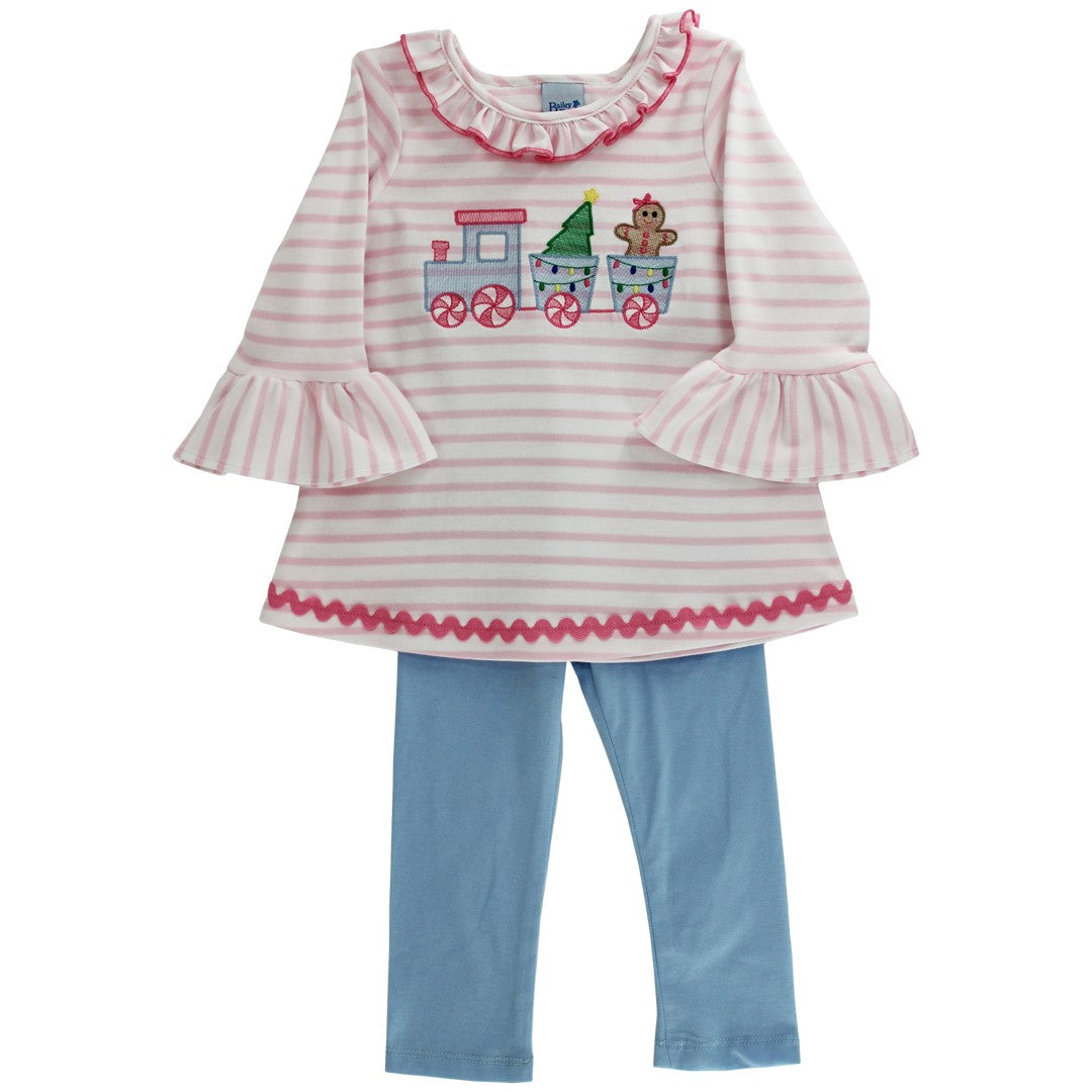 Gingerbread Express Girl Knit Legging Set PRE-ORDER