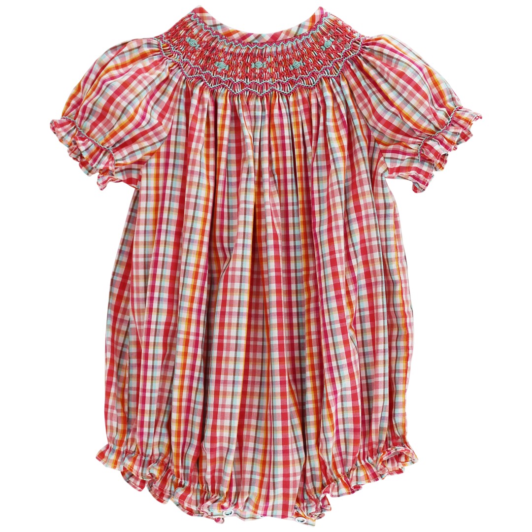 Sorbet Plaid Bishop Romper