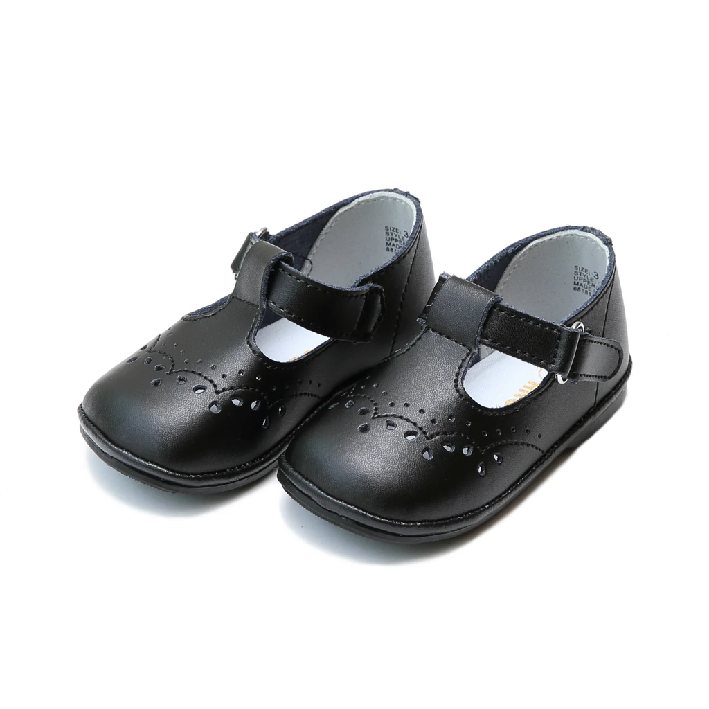 Birdie Leather T-Strap Mary Jane Black