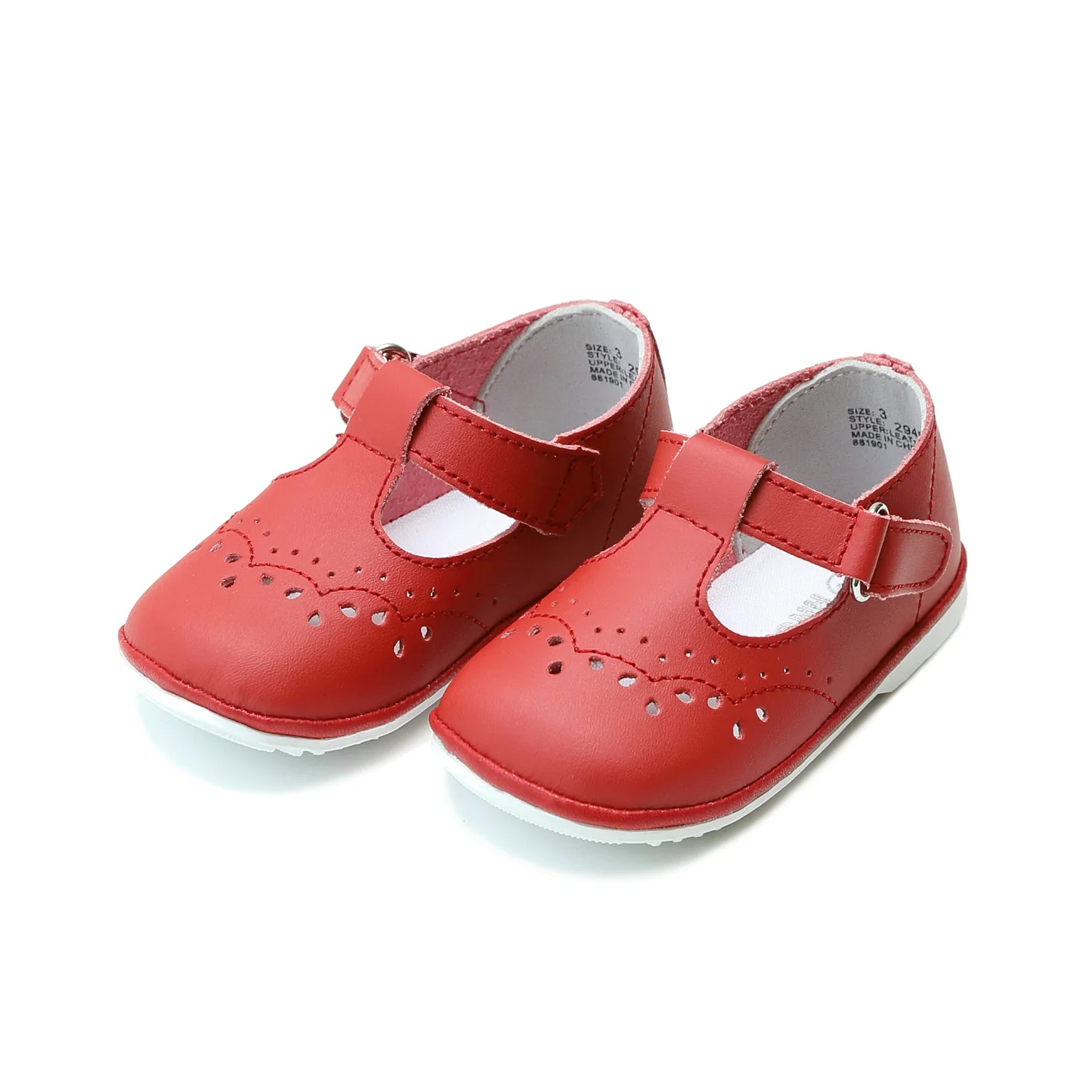 Birdie Leather T-Strap Mary Jane Red