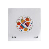 Colorful Candy Corn Round Needlepoint Canvas