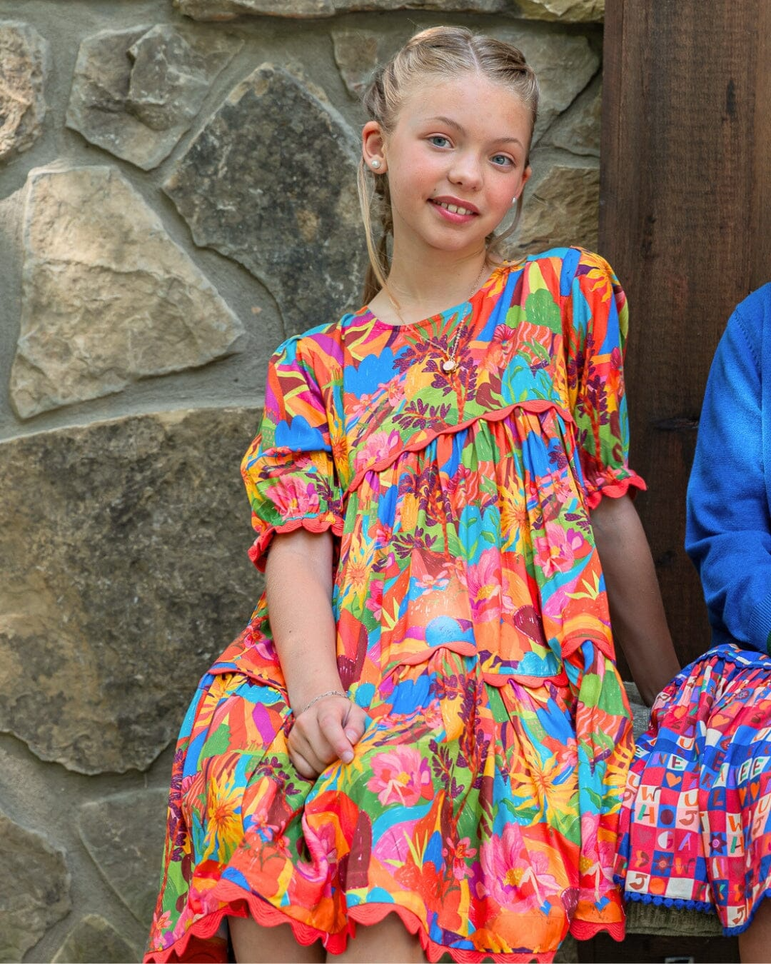Girls Quinn Dress Tangerine Tango