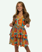 Girls Georgia Dress Orange
