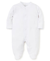 Basic Footie - White with Blue Trim