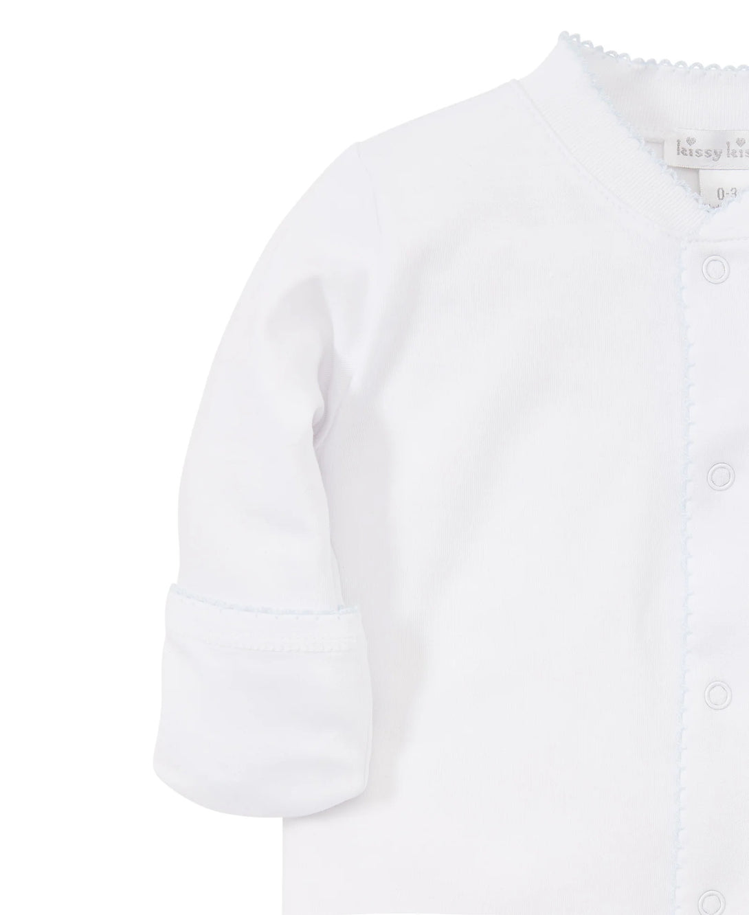 Basic Footie - White with Blue Trim