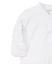 Basic Footie - White with Blue Trim