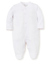 Basic Footie - White with Pink Trim