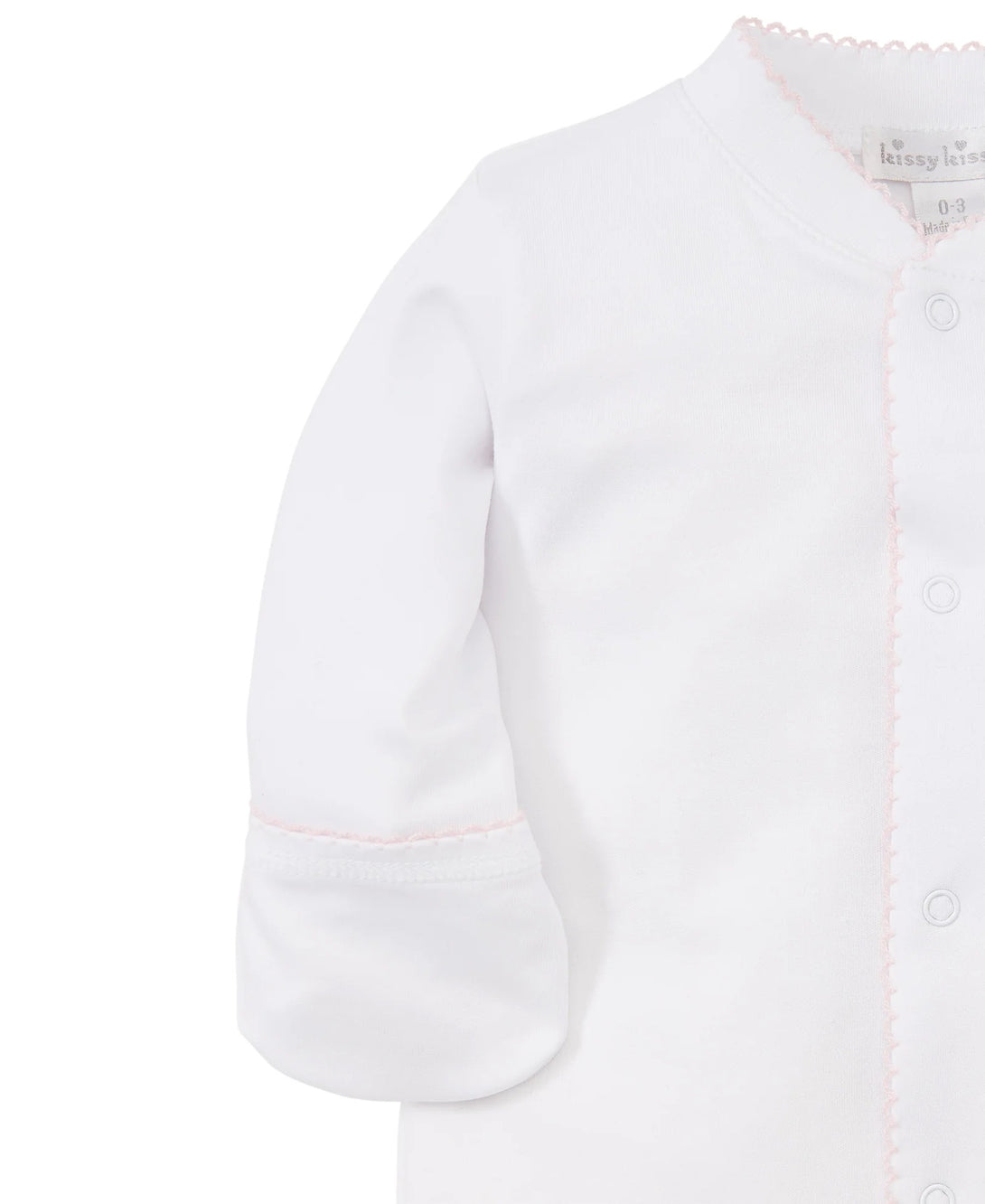 Basic Footie - White with Pink Trim