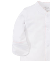 Basic Footie - White with Pink Trim