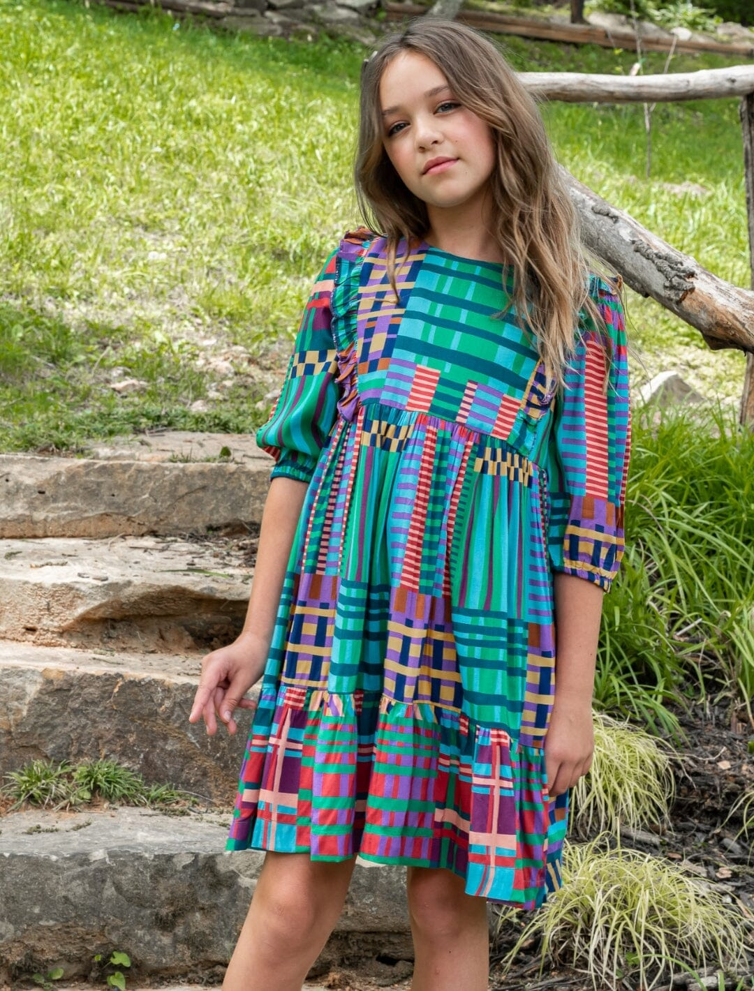 Girls Kelly Dress Jade Green