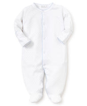 White/Blue New Kissy Dots Print Footie