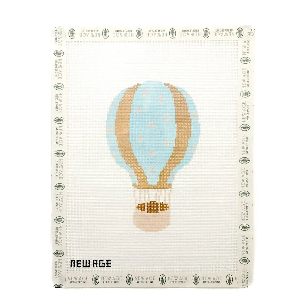 Blue Star Hot Air Balloon Needlepoint Canvas