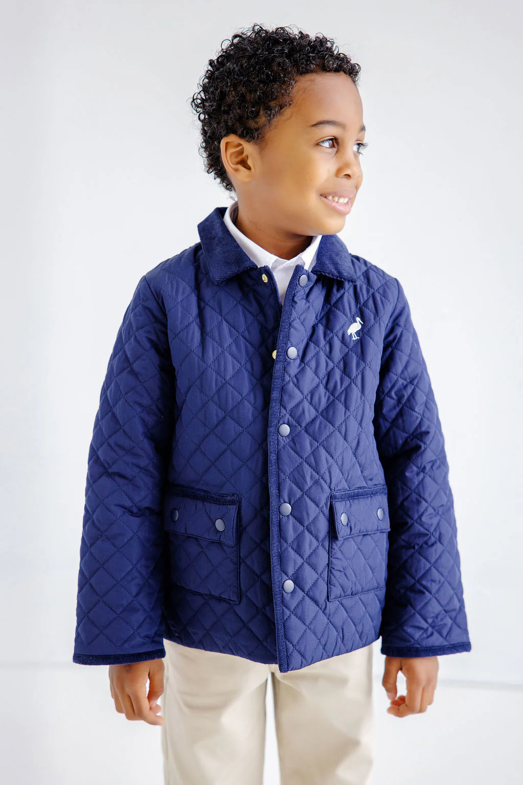 Caldwell Quilted Coat Nantucket Navy Palmetto Pearl