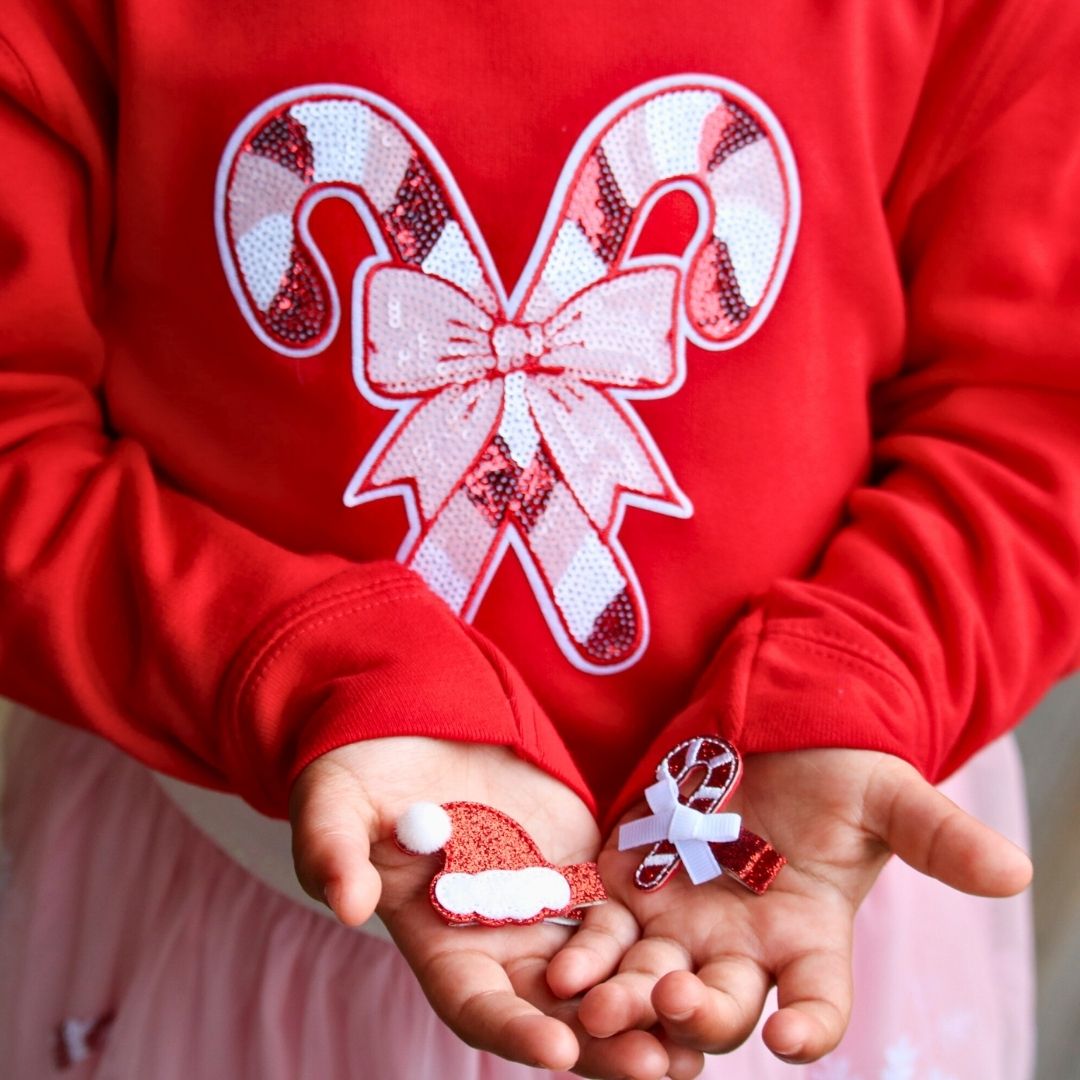 Candy Cane Patch Christmas Sweatshirt PRE-ORDER