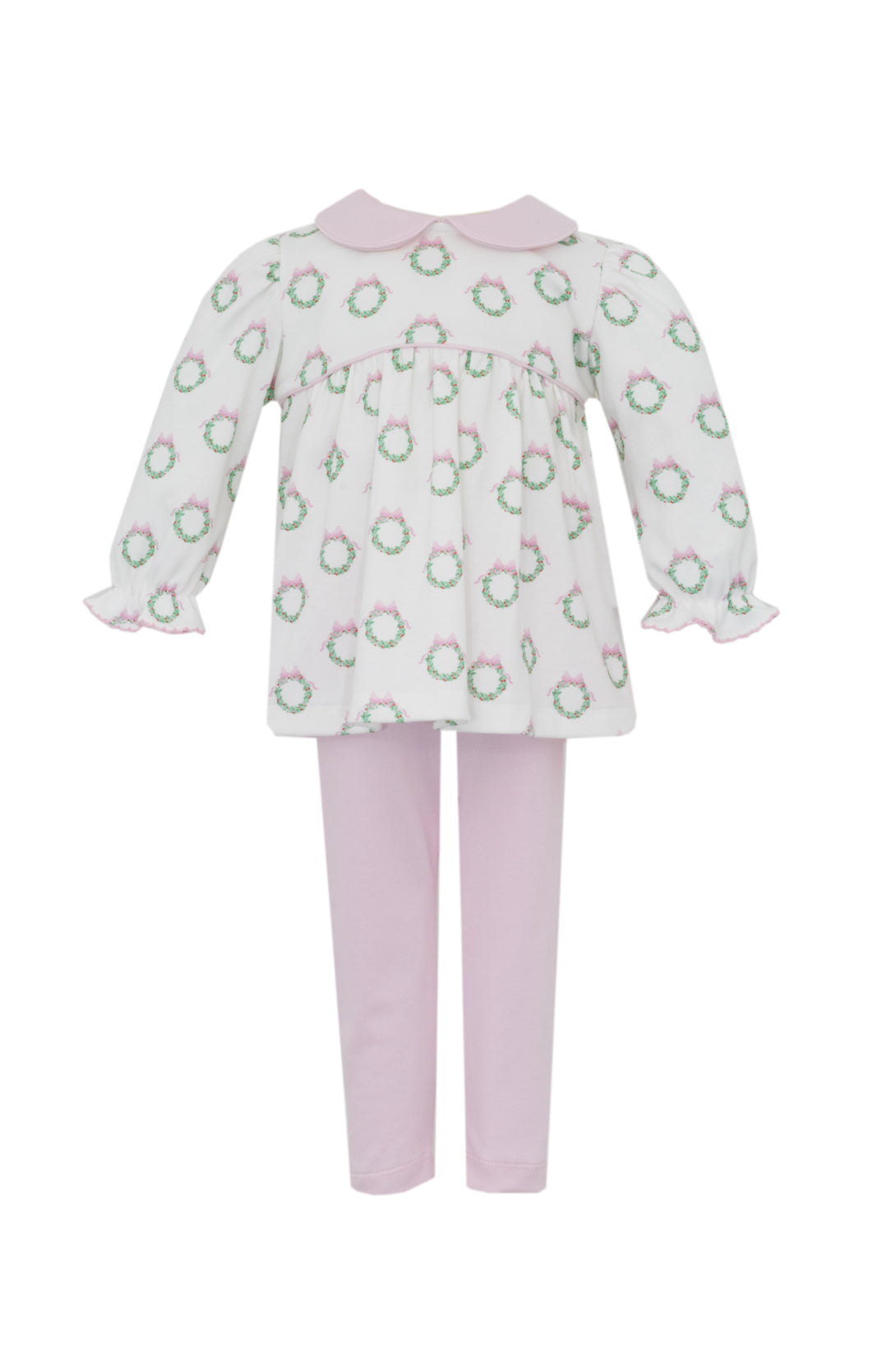 Holiday Pink Wreath Knit Tunic Set