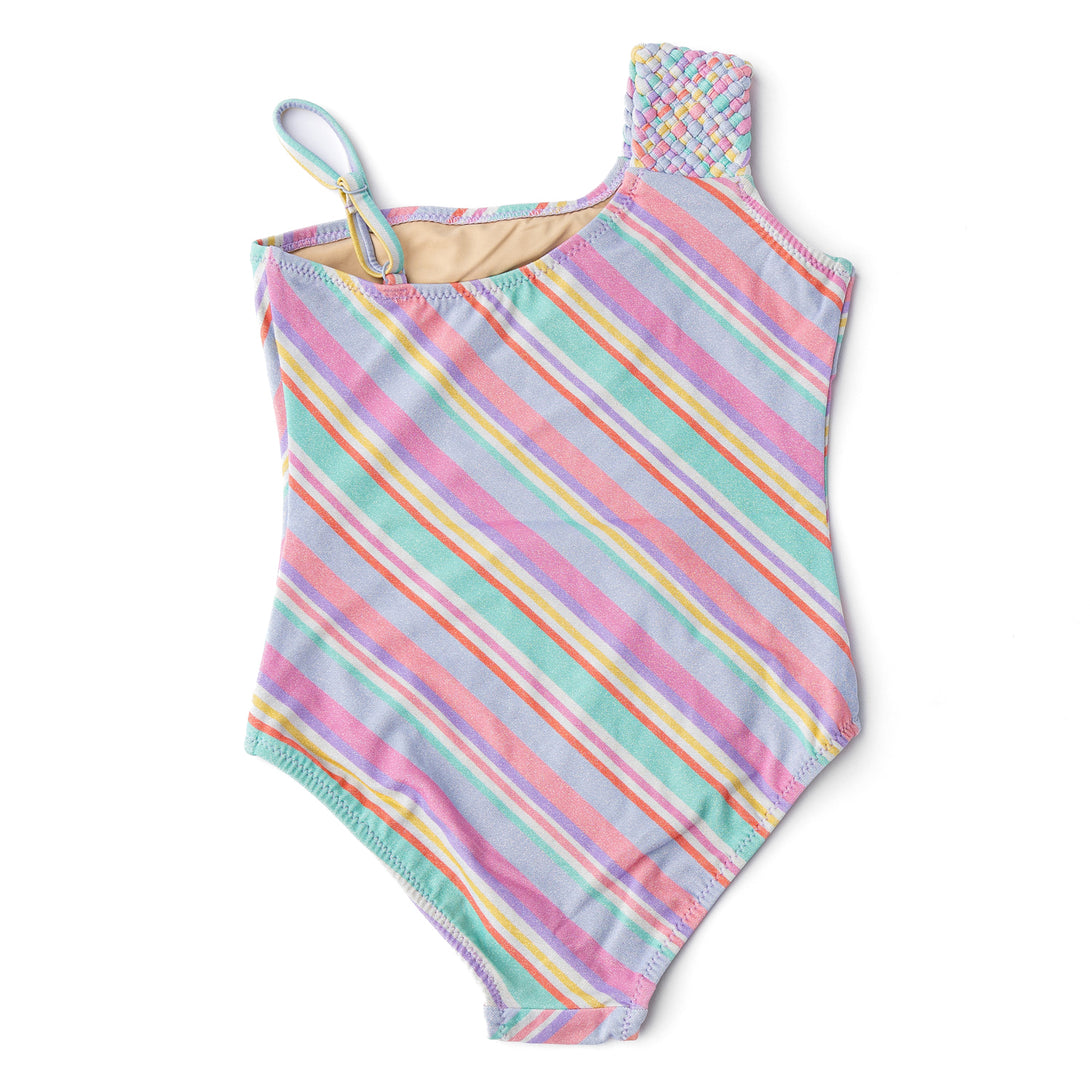 Shimmer Diagonal Stripe One Piece